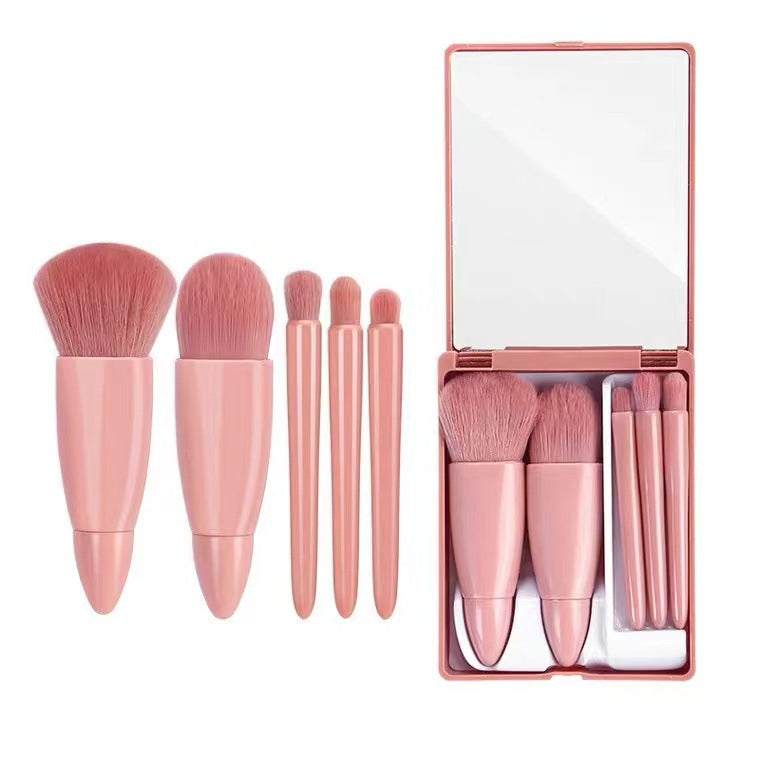 Portable Cosmetic Brush With Mirror Imported