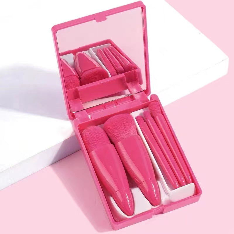 Portable Cosmetic Brush With Mirror Imported