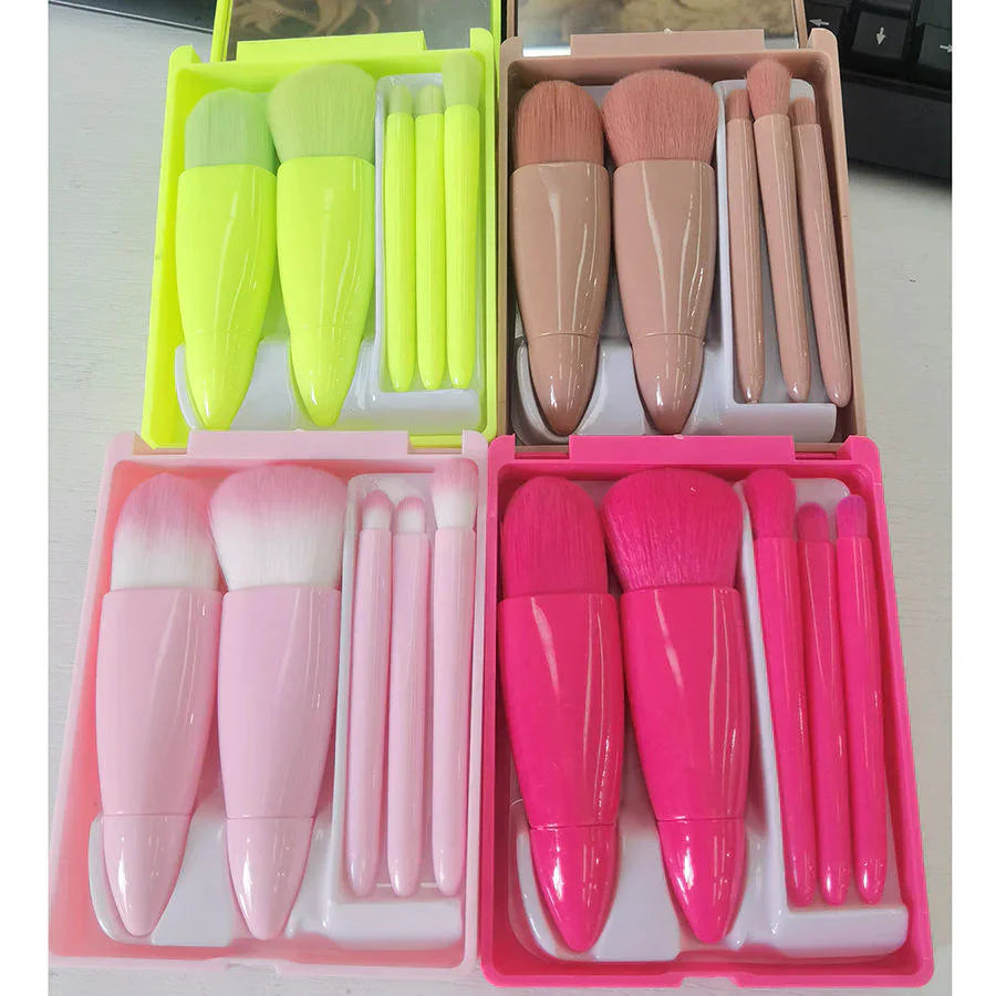 Portable Cosmetic Brush With Mirror Imported