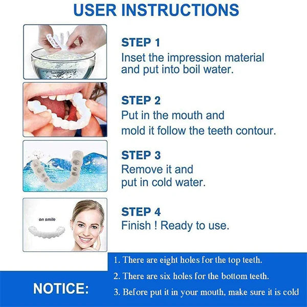 Pair of Snap-On Teeth Covers – Natural Look, Instant Smile